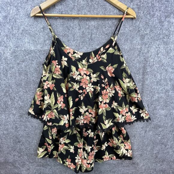 Audrey 3+1 Romper Small Dark Romantic Lace Flowy Summery Tropical Vacation - Picture 2 of 5